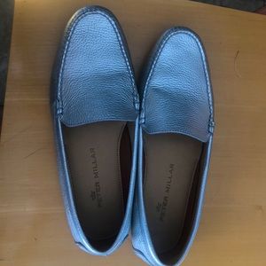 Peter Millar Silver Loafers Size 7.5 M